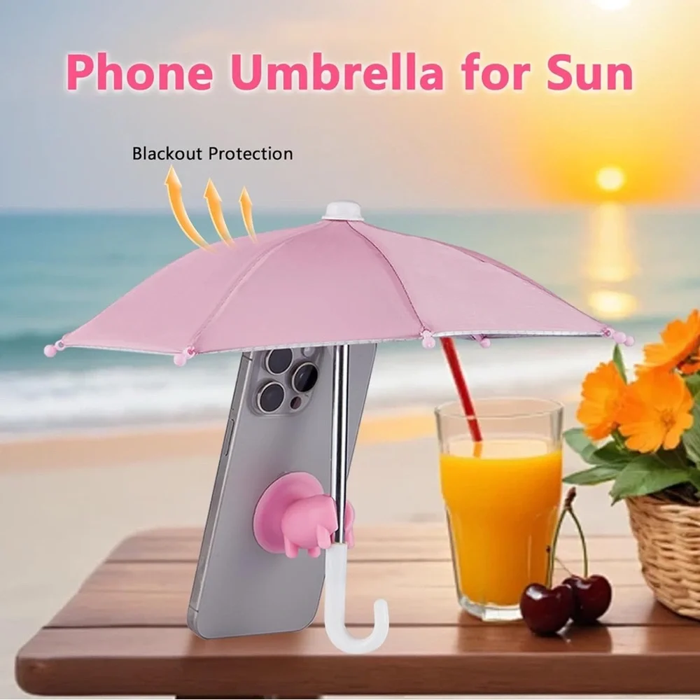 Pink Phone Umbrella for Sun Protection